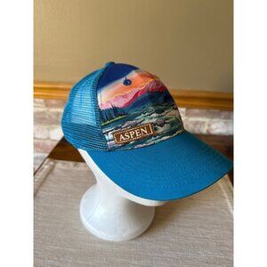 Aspen Mesh Trucker Hat With Mountain & Bear Design Adjustable